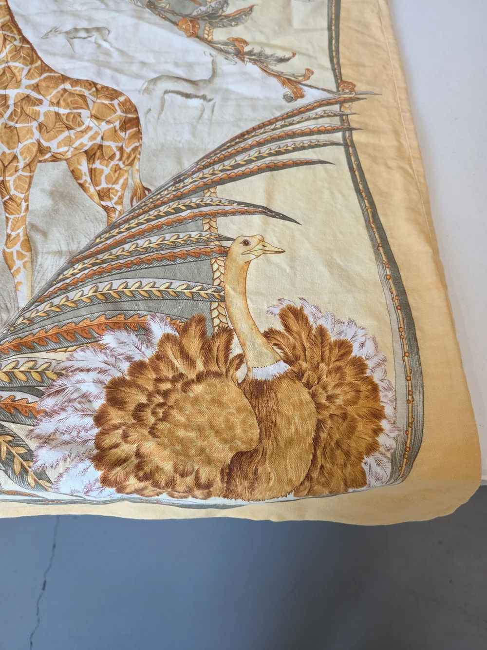 Vintage Salvatore Ferragamo 100% Cotton Golden Safari Large Pillowcase 34x32.5
